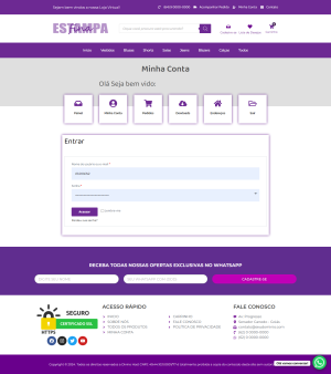 Loja Fina Estampa em WordPress Hello Elementor é Elementor FREE